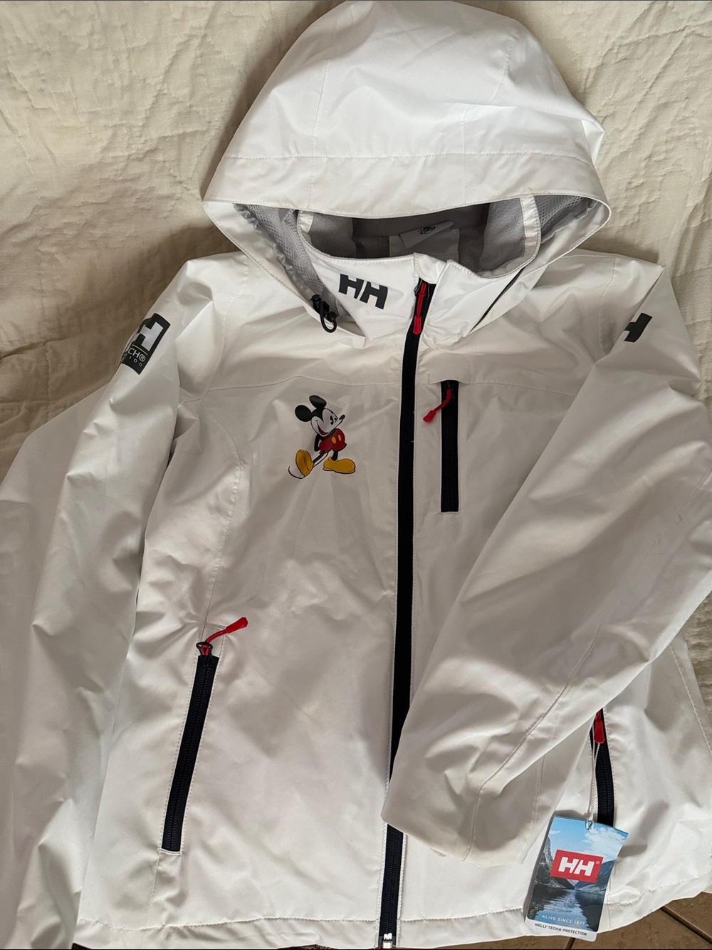 NWT Disney Parks Helly Hansen Mickey Mouse Hooded Waterproof Jacket Ladies S/P